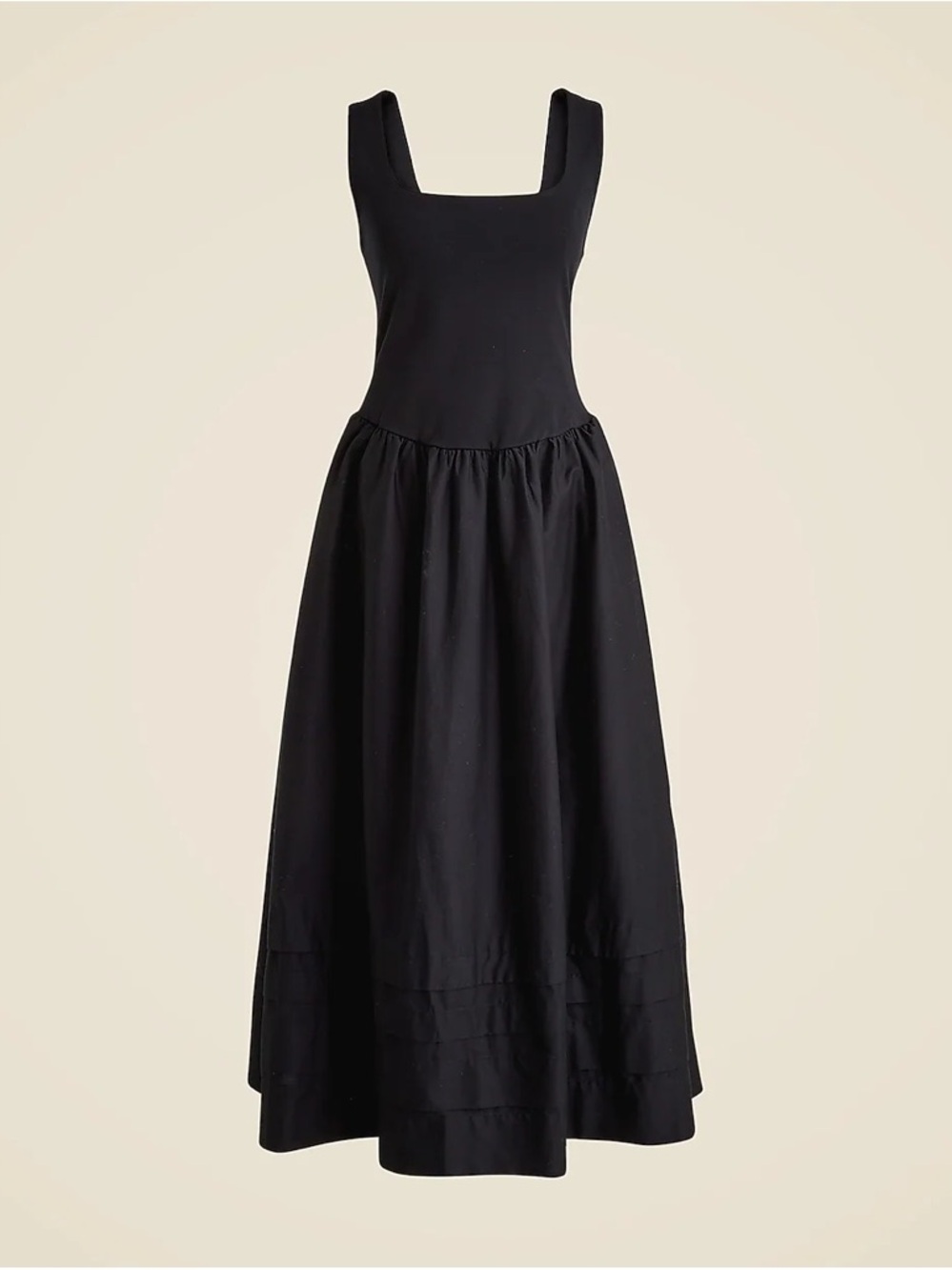 J. Crew Black Drop-Waist Mixi Dress